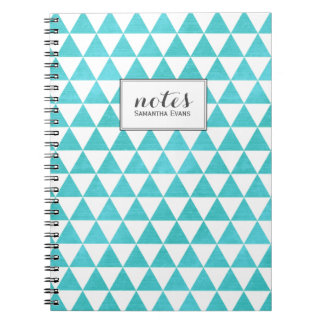 Cuaderno Patrón geométrico Aqua Blue Triangles