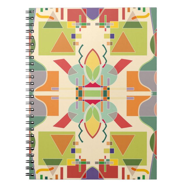 Cuaderno Patrón geométrico artístico abstracto sin fisuras. (Frente)