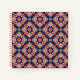 Cuaderno Patrón geométrico azteca colorido