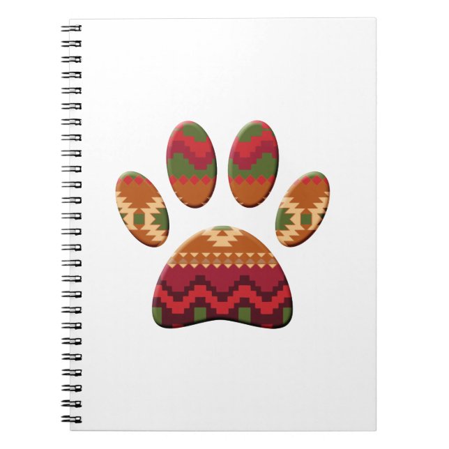 Cuaderno Patrón geométrico azteca Pinza de perro (Frente)
