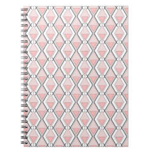 Cuaderno Patrón geométrico beige rosa