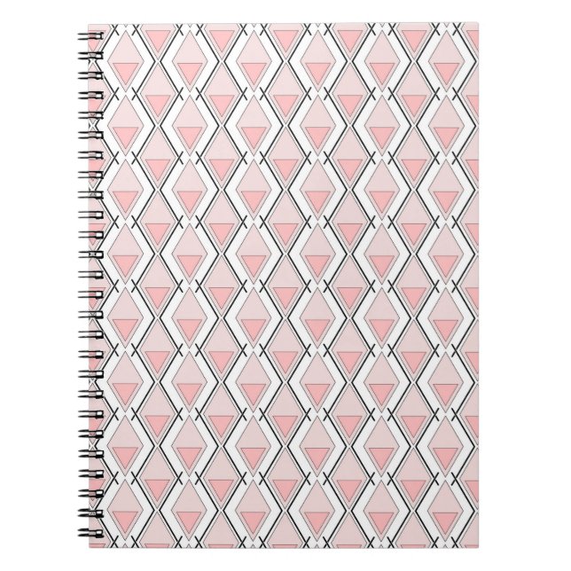Cuaderno Patrón geométrico beige rosa (Frente)