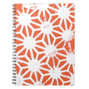 Cuaderno Patrón geométrico blanco y naranja