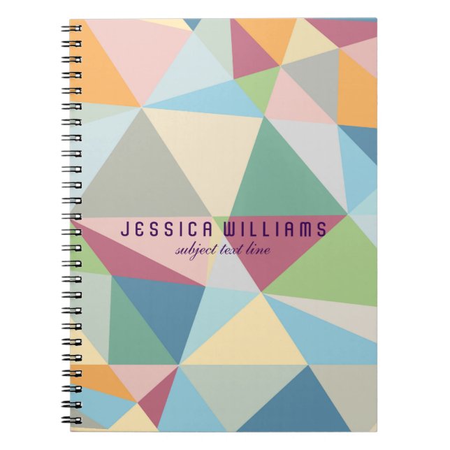 Cuaderno Patrón geométrico color moderno Pastel (Frente)