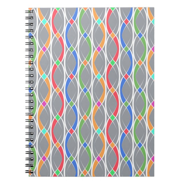 Cuaderno Patrón geométrico colorido. (Frente)