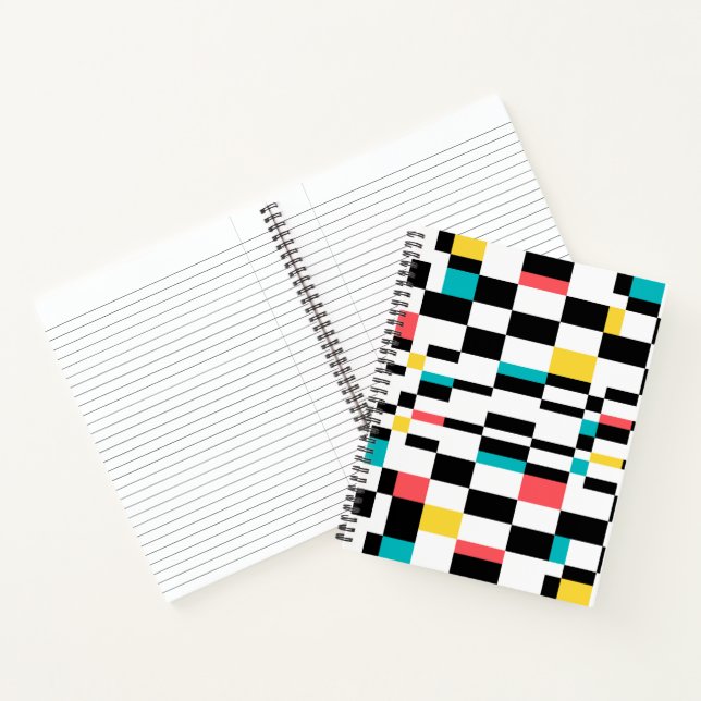 Cuaderno Patrón geométrico colorido, urbano, moderno y de m (Interior)