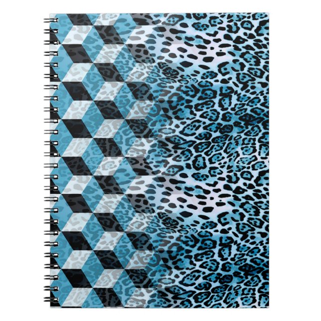 Cuaderno Patrón geométrico con piel de leopardo, patata de  (Frente)