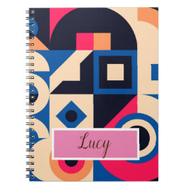 Cuaderno patrón geométrico de círculo colorido