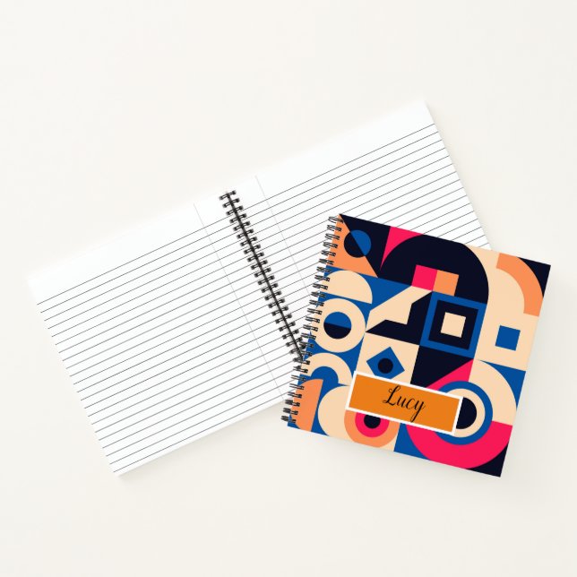 Cuaderno patrón geométrico de círculo colorido (Interior)