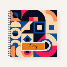 Cuaderno patrón geométrico de círculo colorido