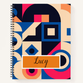 Cuaderno patrón geométrico de círculo colorido