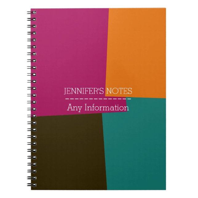 Cuaderno Patrón geométrico de color retro moderno #8 (Frente)