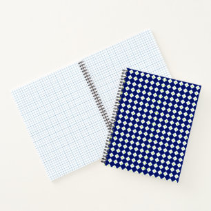 Cuaderno Patrón geométrico de diamante azul marino