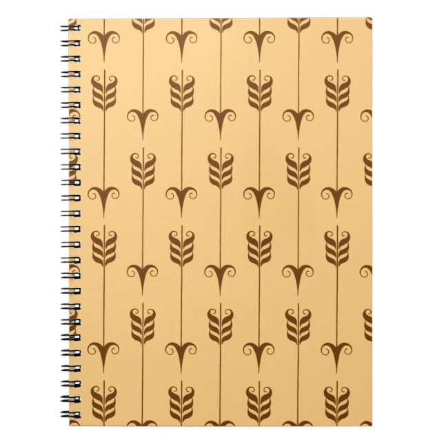 Cuaderno Patrón geométrico de flecha dorada (Frente)