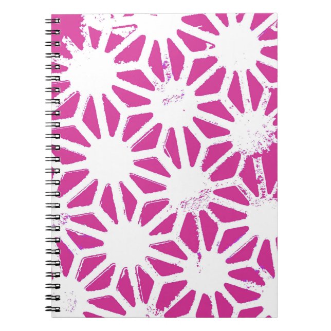 Cuaderno Patrón geométrico de fucsia (Frente)