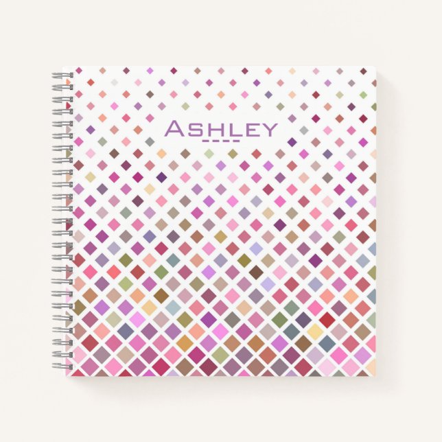 Cuaderno Patrón geométrico de Guay de Pastel Pixels Persona (Anverso)