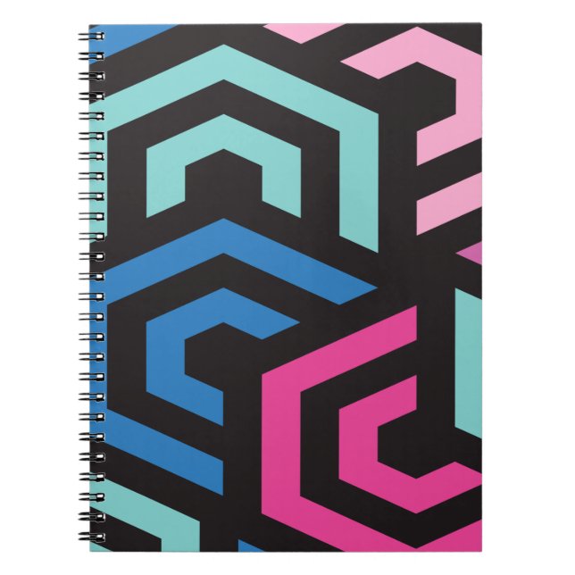 Cuaderno Patrón geométrico de hexágono (Frente)