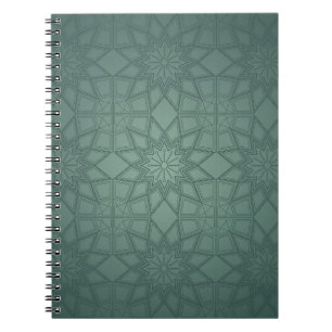 Cuaderno Patrón geométrico de Jade Green Ornate
