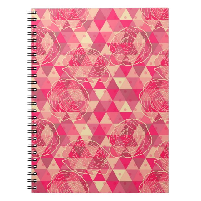 Cuaderno Patrón geométrico de las flores (Frente)
