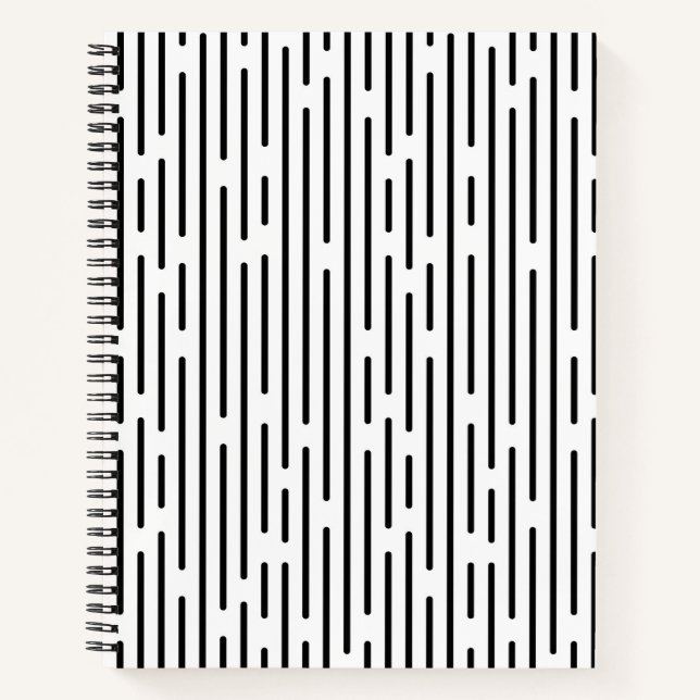 Cuaderno Patrón geométrico de línea negra (Anverso)