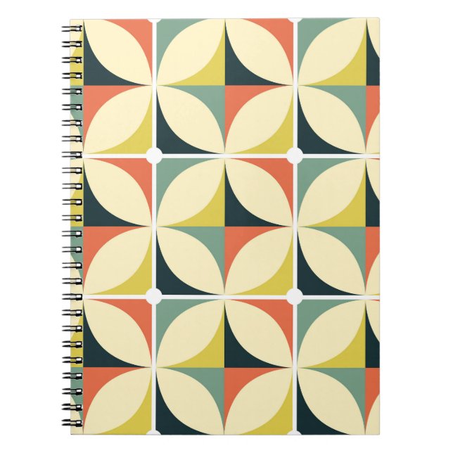 Cuaderno Patrón geométrico de los años 70 del Retro 60. (Frente)