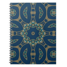 Patrón geométrico de octágono azul marino y dorado