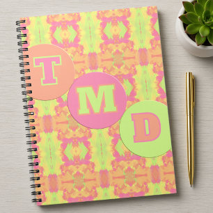 Cuaderno Patrón geométrico de pastel con círculos