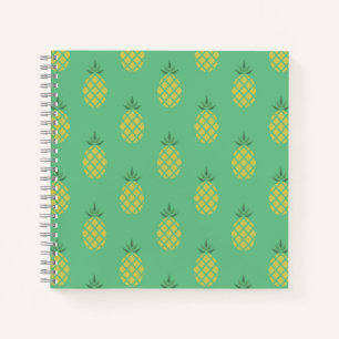 Cuaderno Patrón geométrico de piña en verde