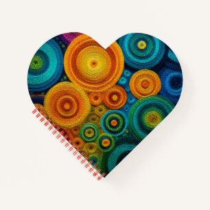 Cuaderno Patrón geométrico de remolino abstracto colorido e
