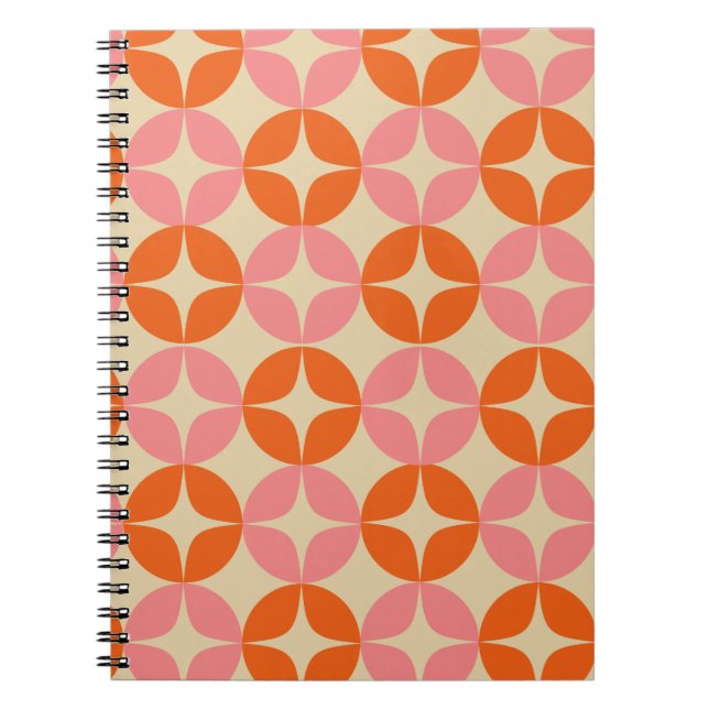 Cuaderno Patrón geométrico de sangre rosada y Naranja de me (Frente)
