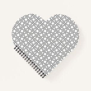 Cuaderno Patrón geométrico de triángulo en blanco y negro m