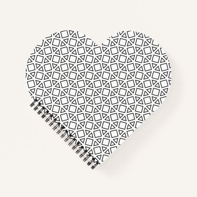 Cuaderno Patrón geométrico de triángulo en blanco y negro m (Anverso)