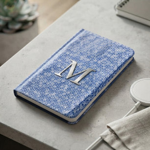 Cuaderno Patrón geométrico de triángulo moderno azul minima