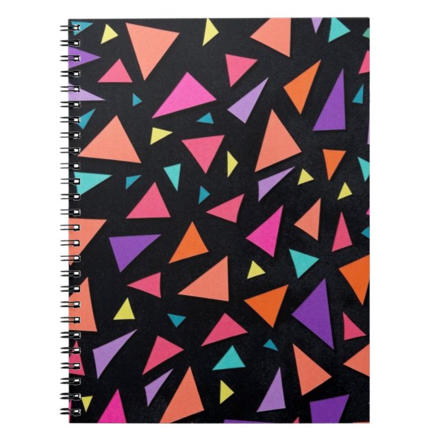 Cuaderno Patrón geométrico de triángulo multicolor (Frente)