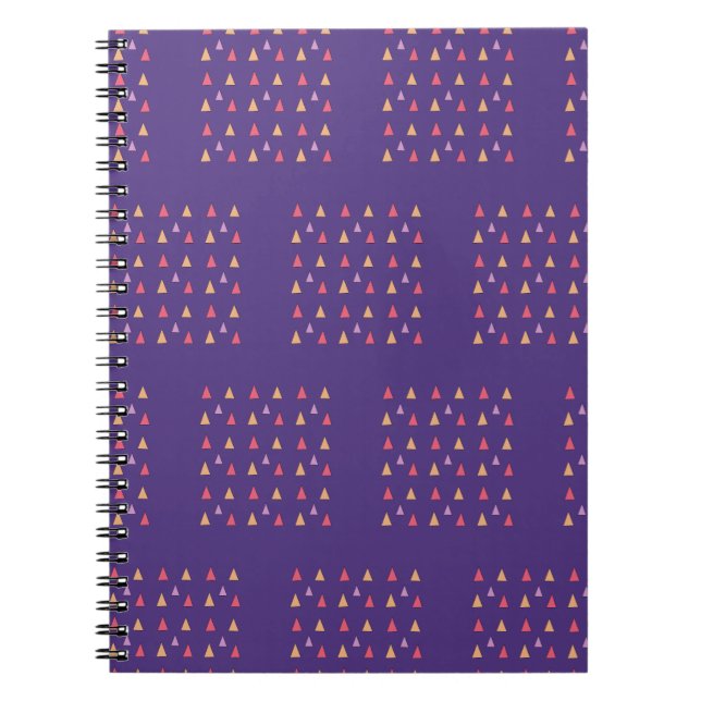Cuaderno Patrón geométrico de triángulo púrpura (Frente)