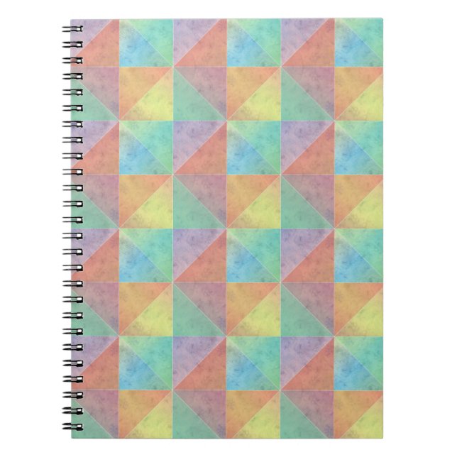 Cuaderno Patrón geométrico de triángulo relleno de acuarela (Frente)