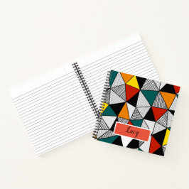 Cuaderno patrón geométrico de triángulos coloridos