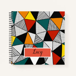 Cuaderno patrón geométrico de triángulos coloridos