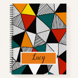 Cuaderno patrón geométrico de triángulos coloridos