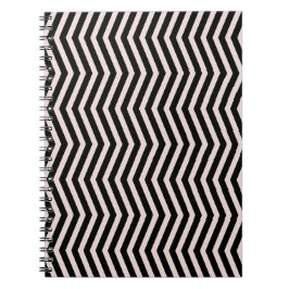 Cuaderno Patrón geométrico de Zig Zag rosa y negro