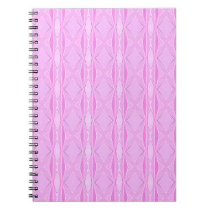 Cuaderno Patrón geométrico del lino rosado y el diamante ma