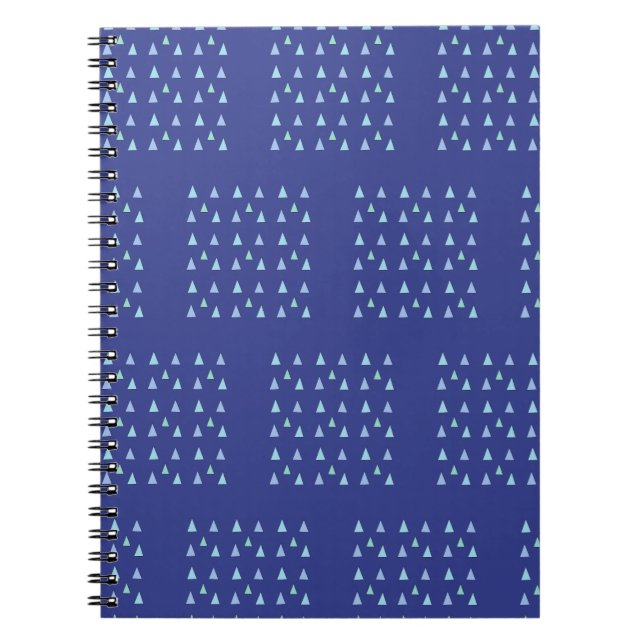 Cuaderno Patrón geométrico del triángulo azul (Frente)