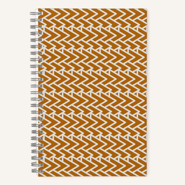 Cuaderno Patrón geométrico dorado cálido moderno (Anverso)