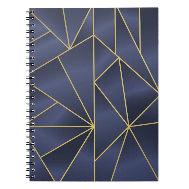 Cuaderno Patrón geométrico dorado de lujo sin fisuras (Frente)