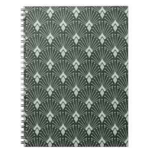 Cuaderno Patrón geométrico elegante, art deco.