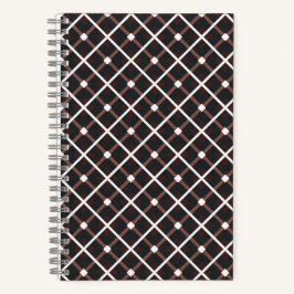 Cuaderno Patrón geométrico en tonos marrones negros y cálid
