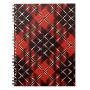 Cuaderno  Patrón geométrico escocés vintage colorido    