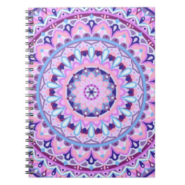 Cuaderno Patrón geométrico espiritual boho Mandala púrpura