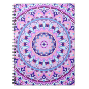 Cuaderno Patrón geométrico espiritual boho Mandala púrpura