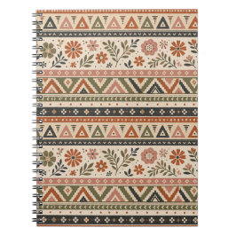 Cuaderno Patrón geométrico floral boho folk continuo